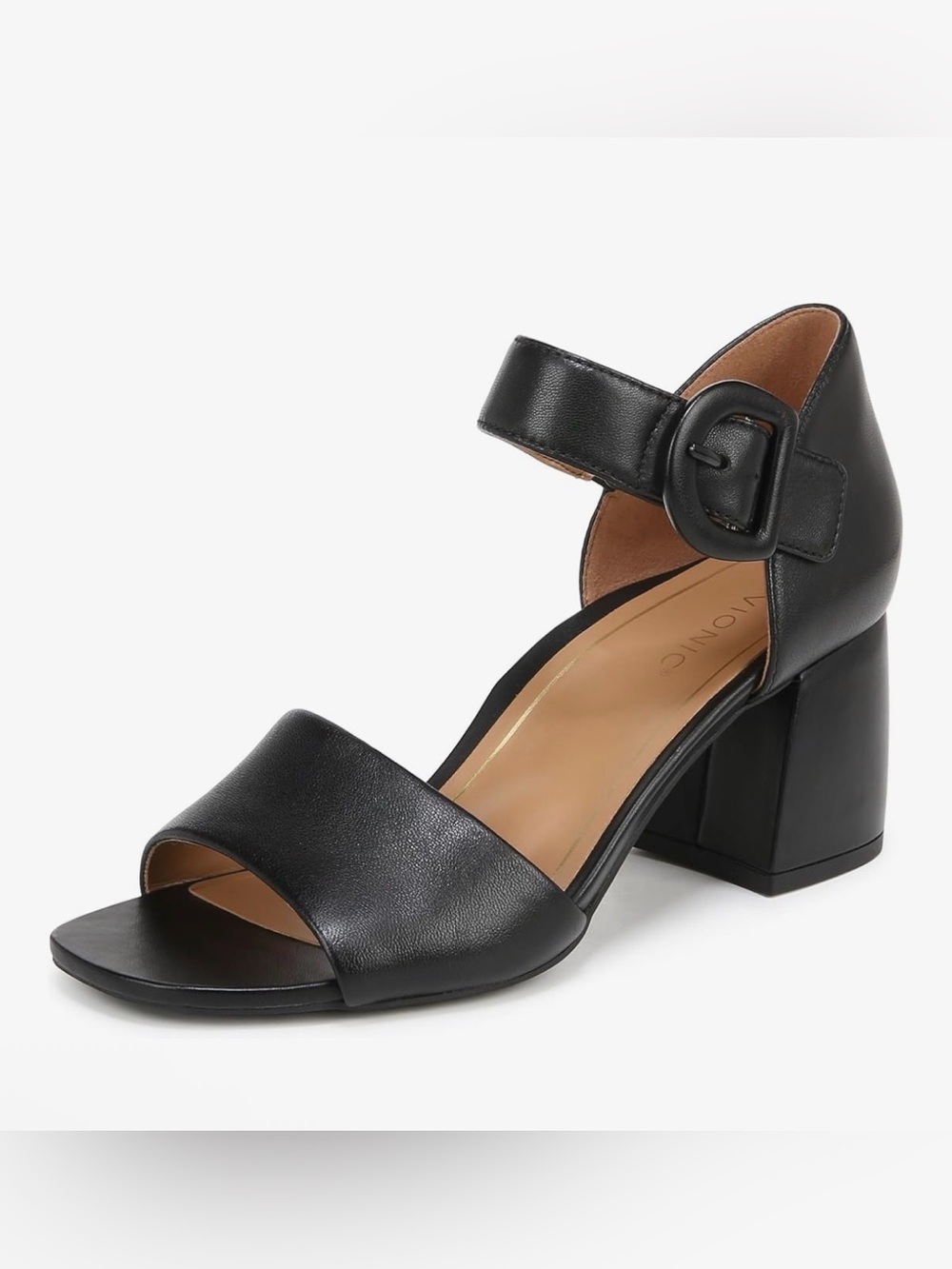 Vionic womens Chardonnay Strappy Sandals Black Leather Size 9